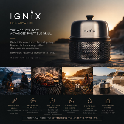 IGNIX Portable Grill - Fuelled by Charcoal