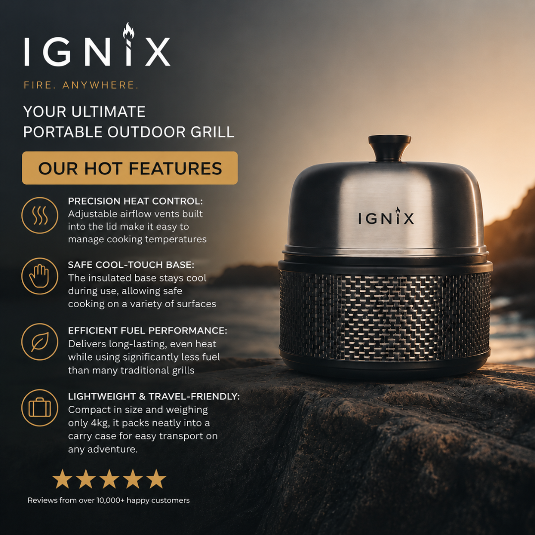 IGNIX Portable Grill - Fuelled by Charcoal
