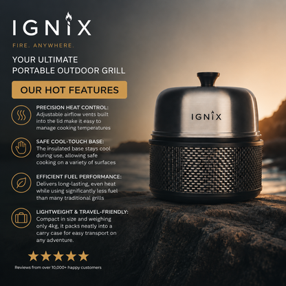 IGNIX Portable Grill - Fuelled by Charcoal